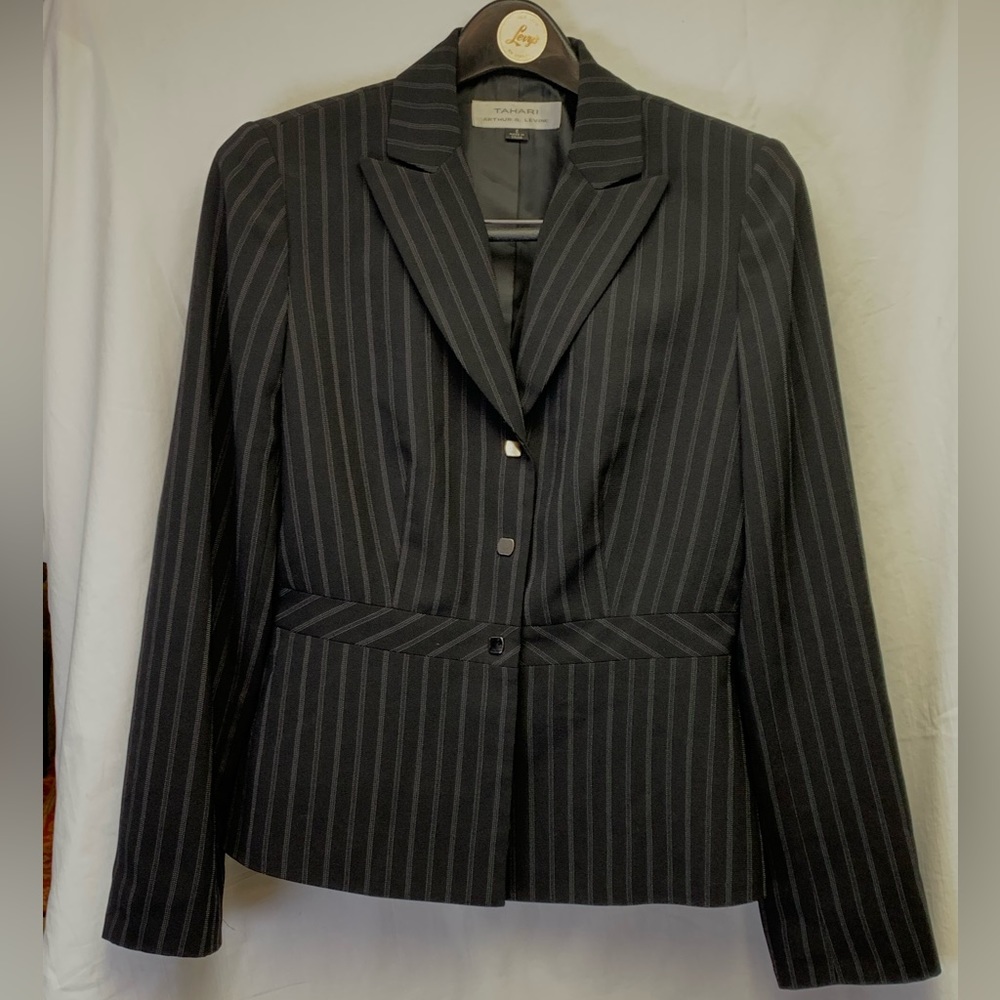 Tahari Pinstripe Suit Jacket